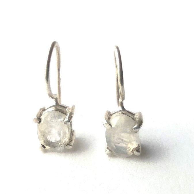 Sterling Silver Moonstone Drop Earrings