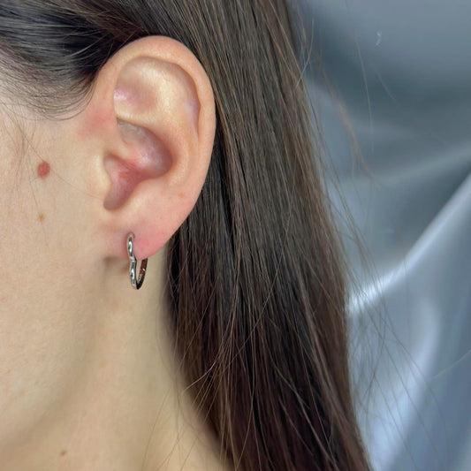 Sterling Silver Heart Hoops
