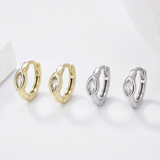 Aros de plata de ley con circonitas cúbicas