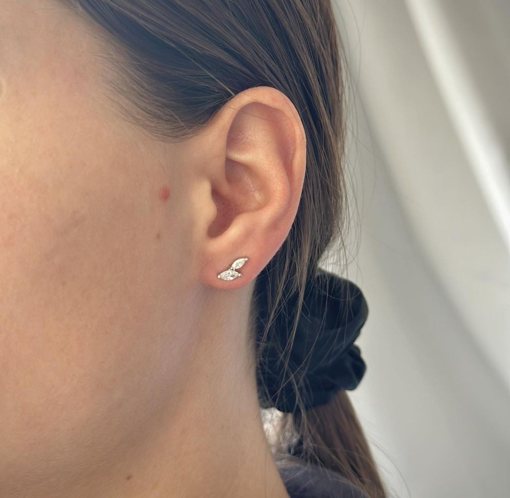 Pendientes de plata de ley con circonita cúbica