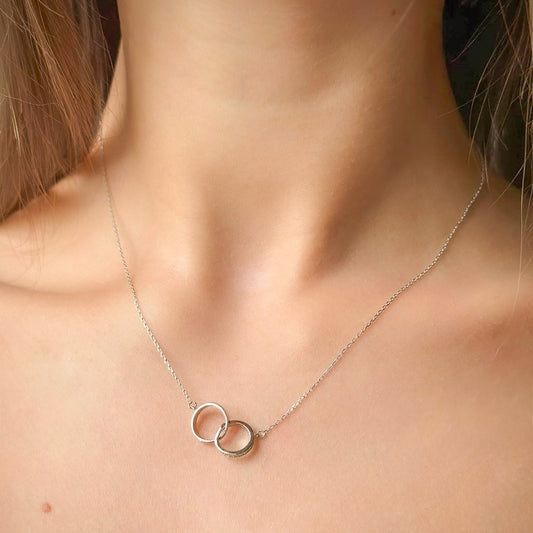 Sterling Silver Double Ring Necklace