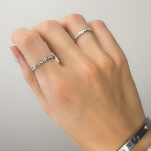 Sterling Silver CZ Band Ring