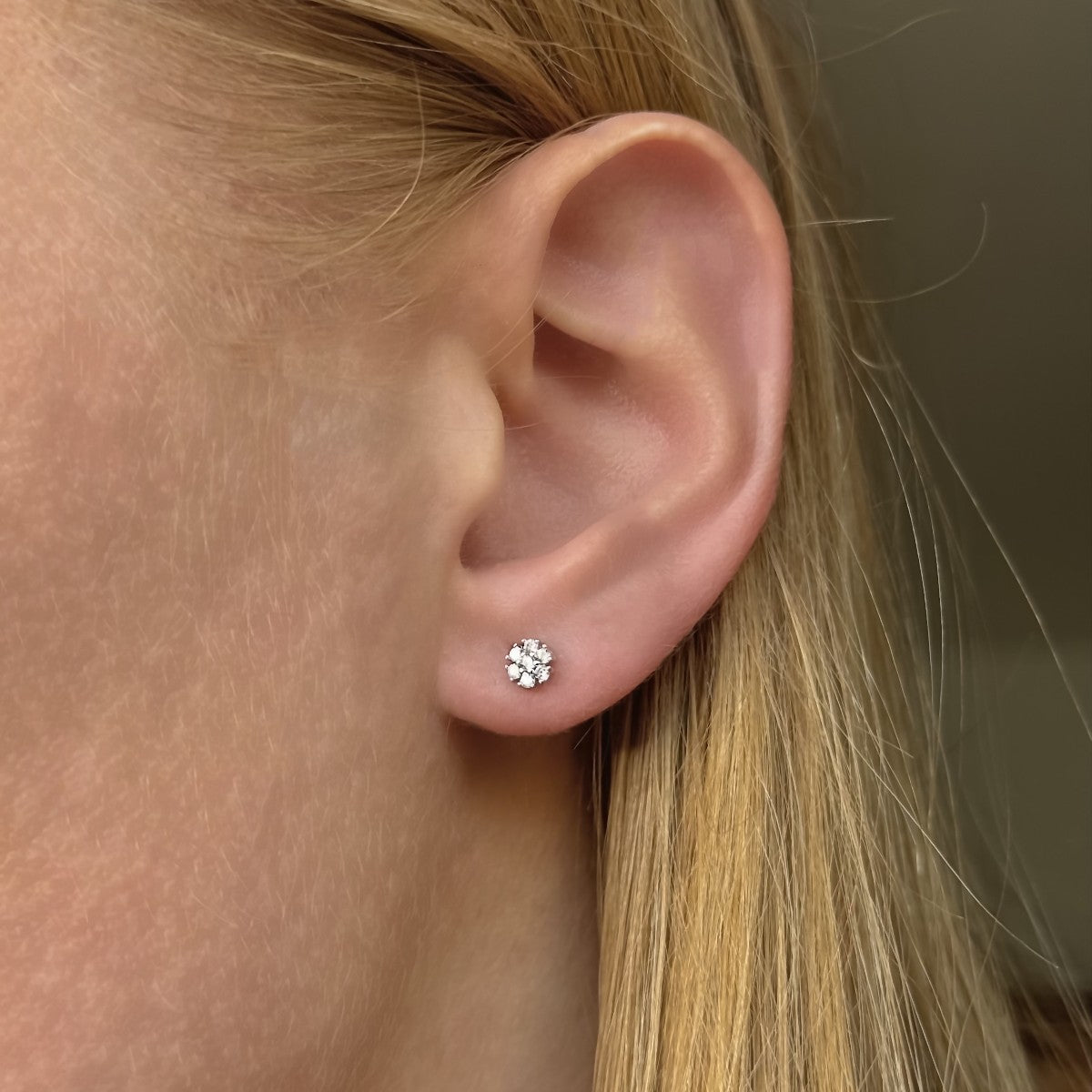 Sterling Silver Flower Screw Studs
