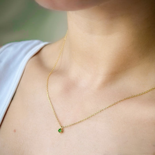 Sterling Silver Nia Green Necklace