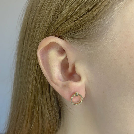 Sterling Silver CZ Circle Studs