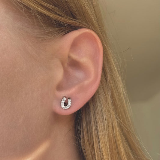 Sterling Silver Horseshoe Studs