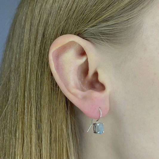 Pendientes de labradorita en plata de ley