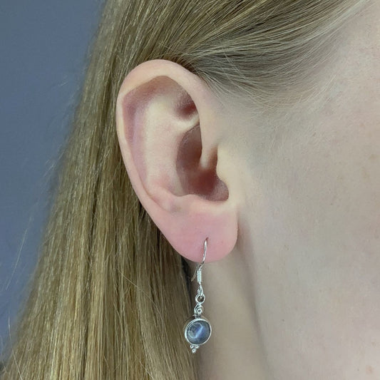 Pendientes de labradorita en plata de ley