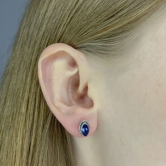 Pendientes de iolita en plata de ley