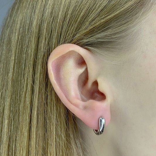 Aros ovalados de plata de ley