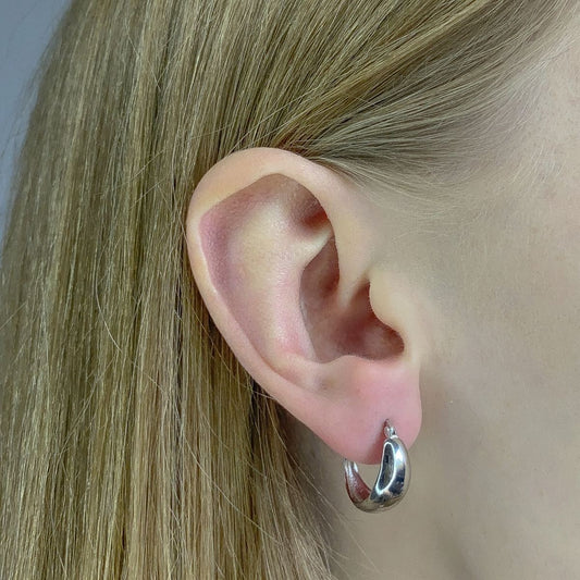 Aros con candado inglés en plata de ley