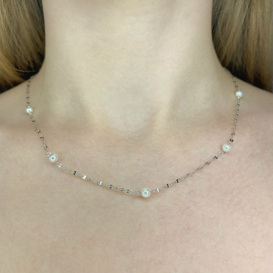 Sterling Silver Pearl Necklace