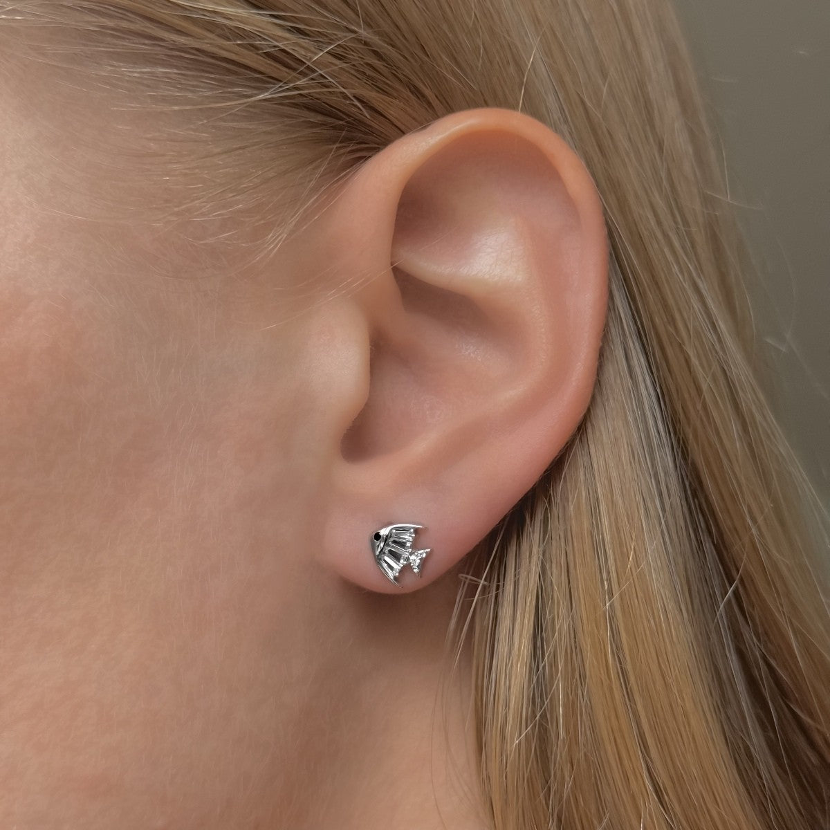 Sterling Silver Fish - Shapped Studs