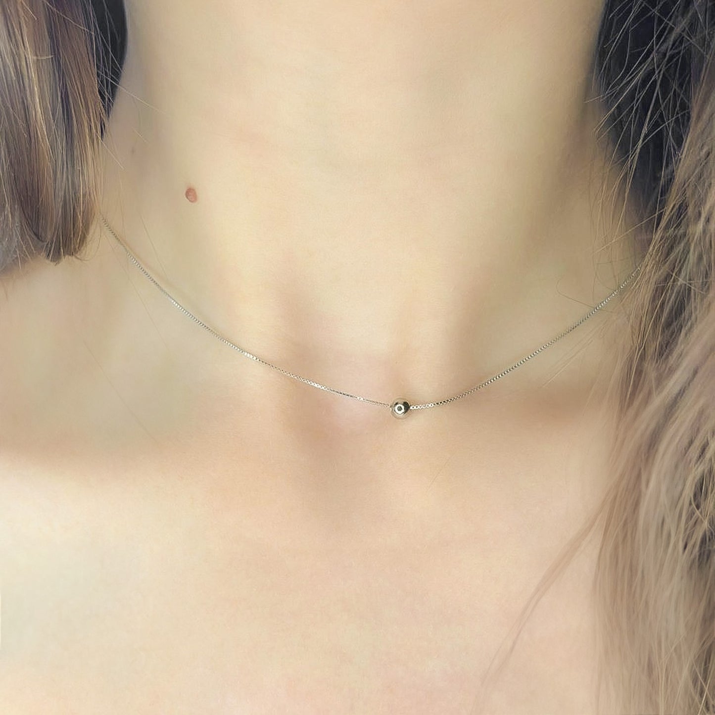 Collar de cuentas de plata esterlina