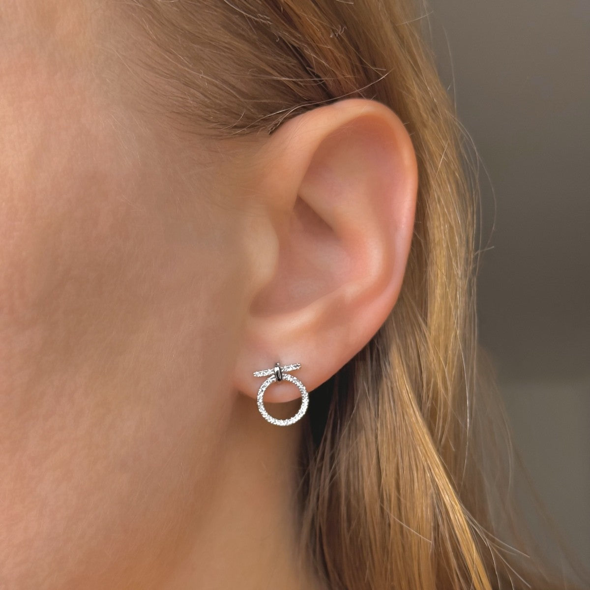 Sterling Silver CZ Round Studs