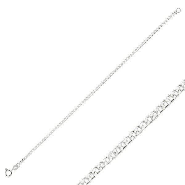 Sterling Silver 1.35 mm Curb Bracelet
