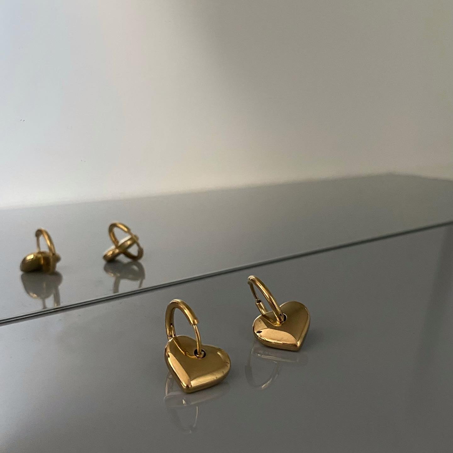 Aros de corazón de acero inoxidable