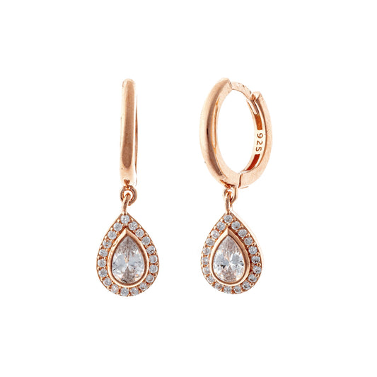 Sterlng Silver CZ Hoops With Charms