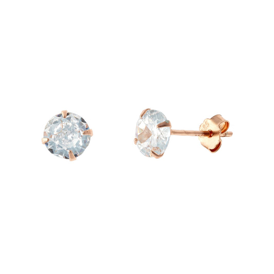 Sterling Silver 4 - 7 mm CZ Studs