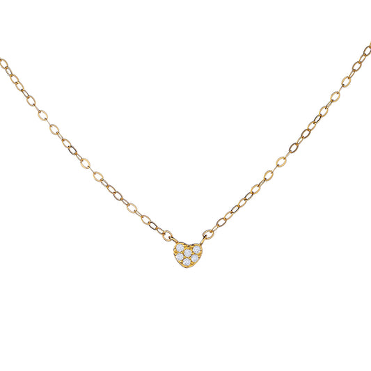 Sterling Silver CZ Heart Necklace