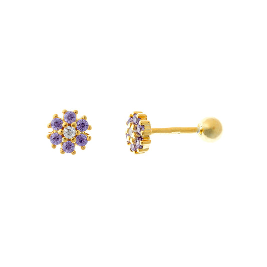 Sterling Silver Flower Screw Studs
