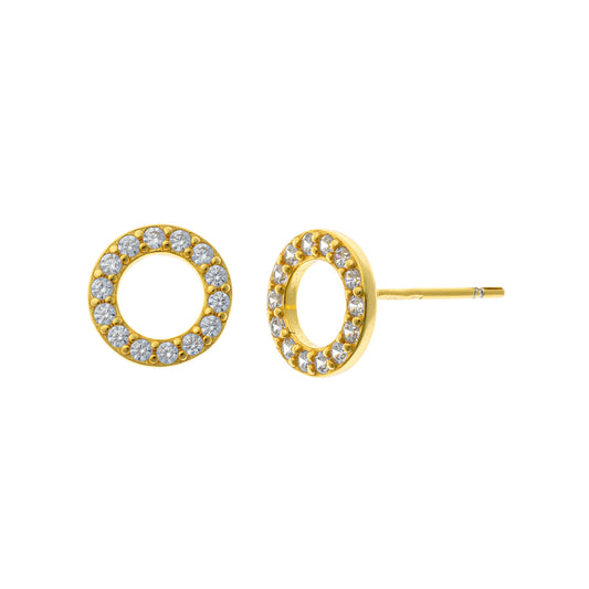 Sterling Silver CZ Circle Studs