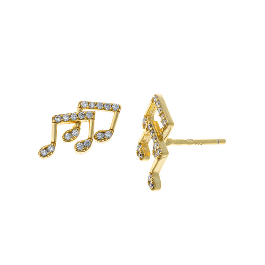 Sterling Silver Music Note Studs