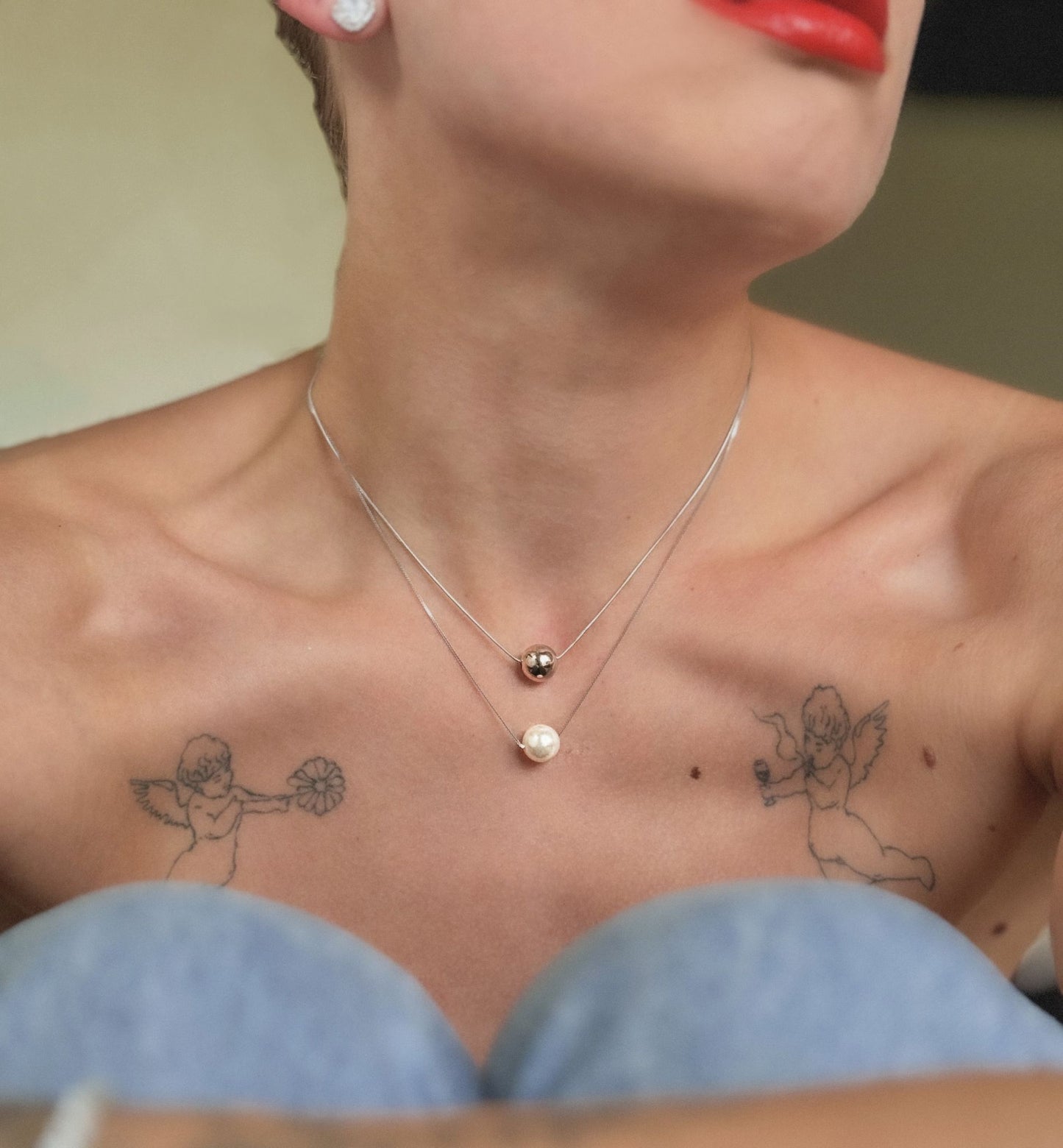 Collar de cuentas de plata esterlina