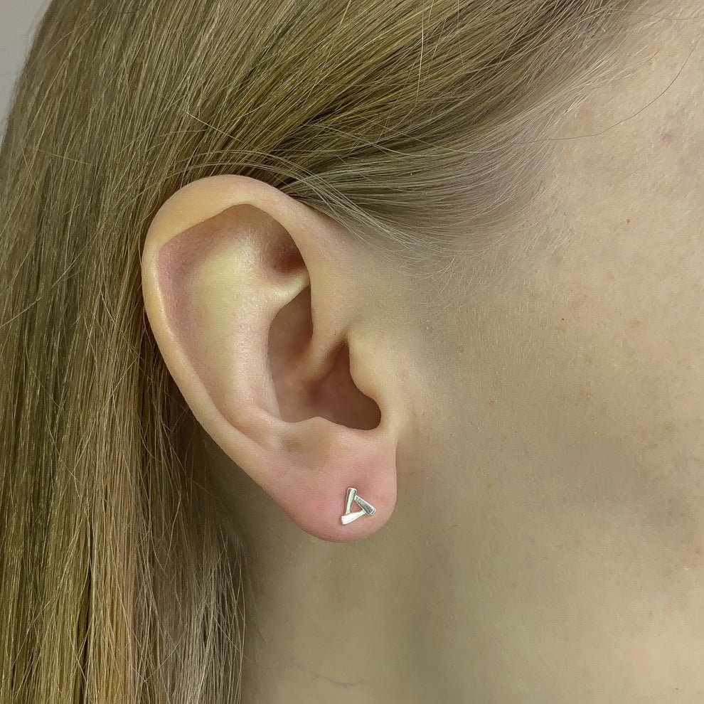Sterling Silver Triangle Studs