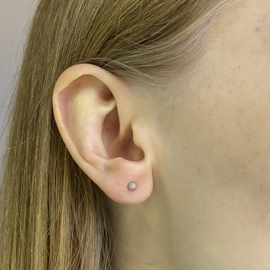 Sterling Silver Matte Bead Studs