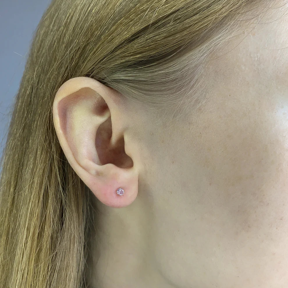 Pendientes de plata de ley con circonitas de 3 a 5 mm