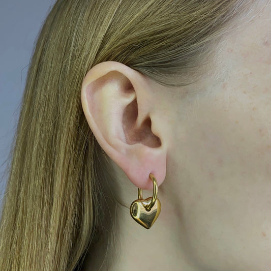 Aros de corazón de acero inoxidable