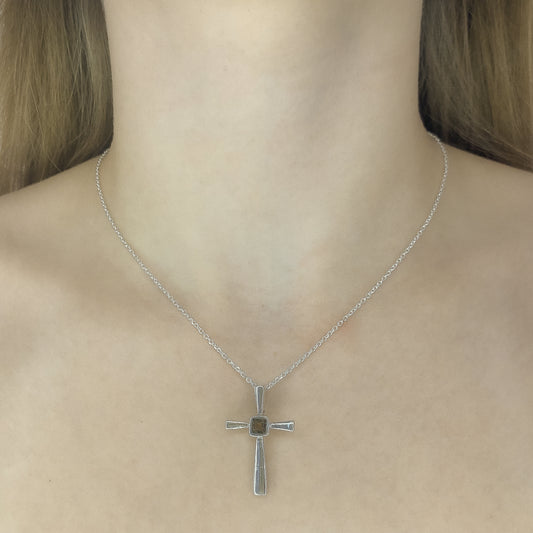 Sterling Silver Smoky Quartz Pendant Necklace