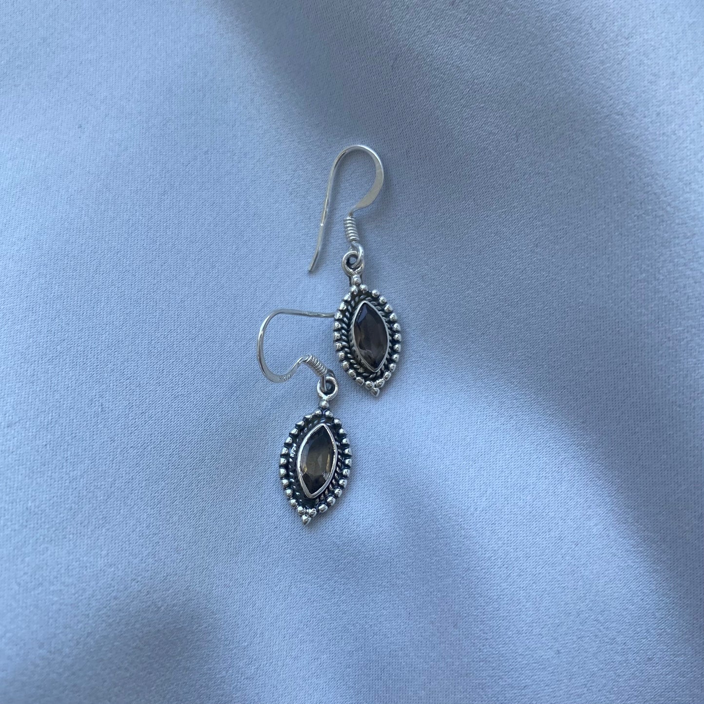 Sterling Silver Smoky Quartz Drop Earrings