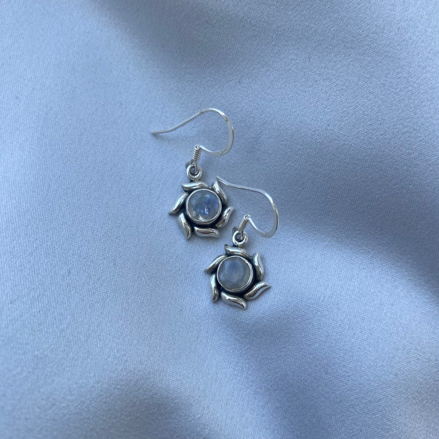 Sterling Silver Moonstone Drop Earrings