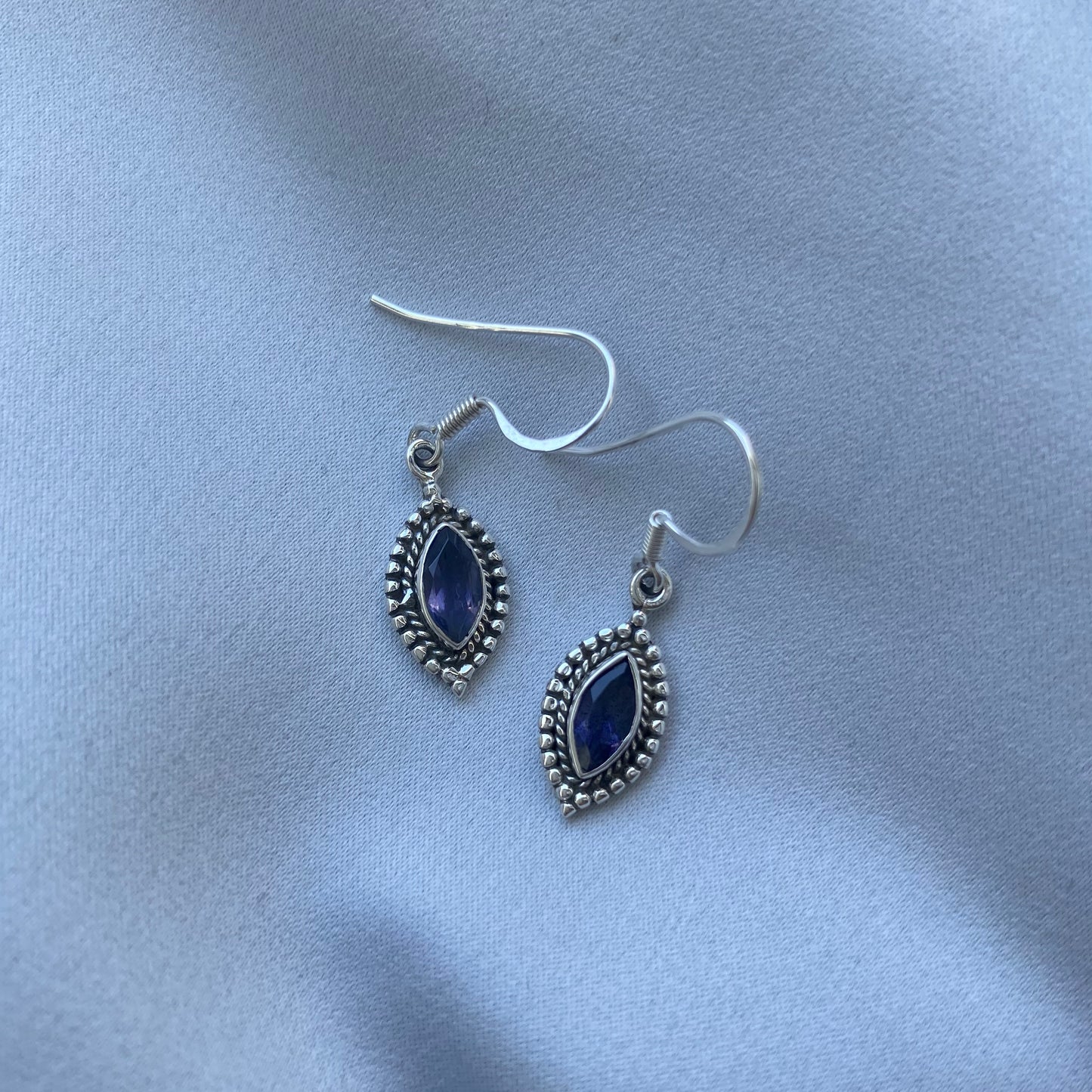 Sterling Silver Iolite Drop Earrings