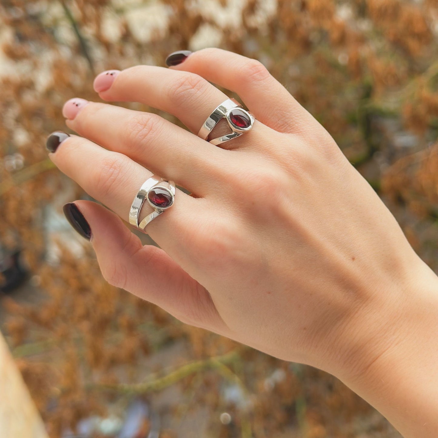 Sterling Silver Garnet Ring