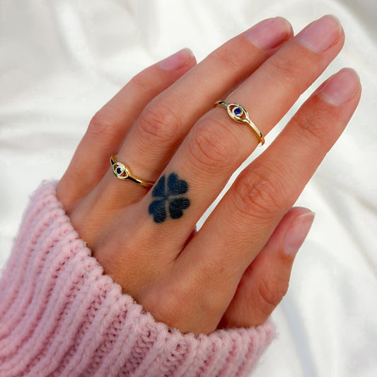 Sterling Silver CZ Eye Ring