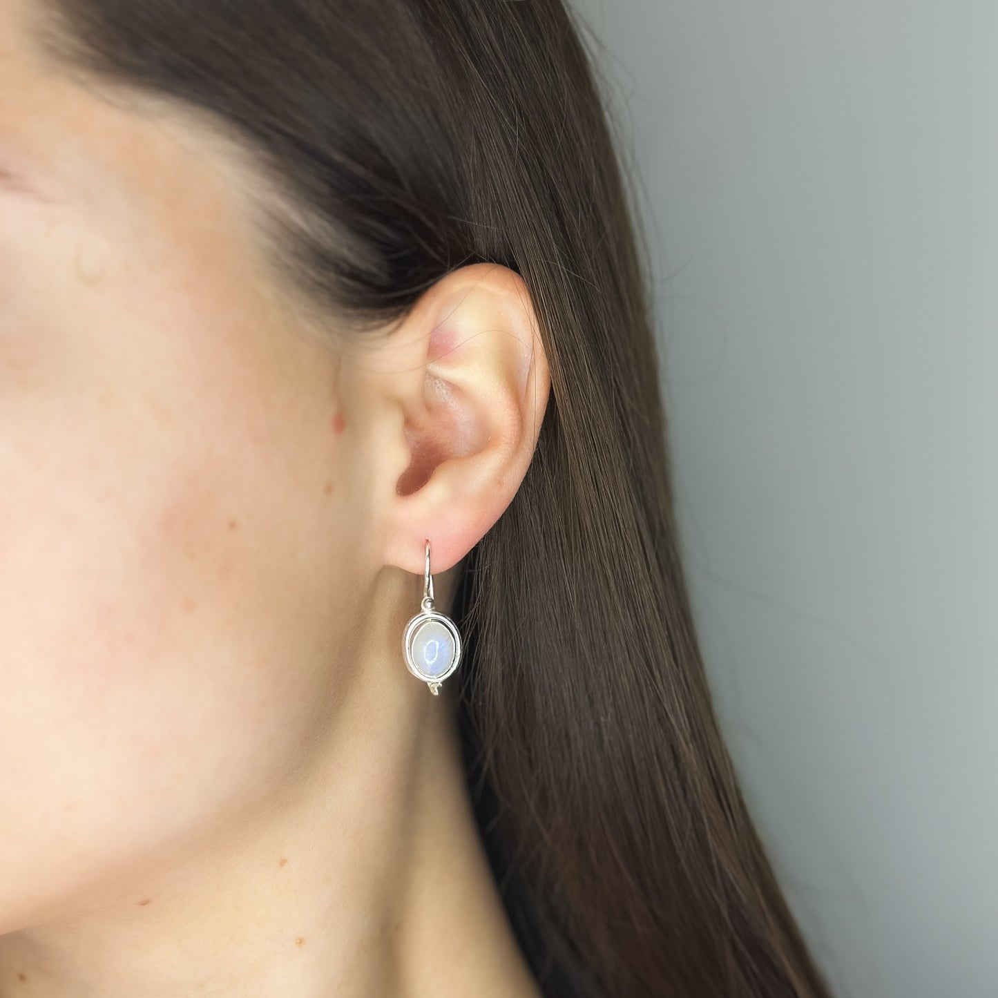 Sterling Silver Moonstone Drop Earrings
