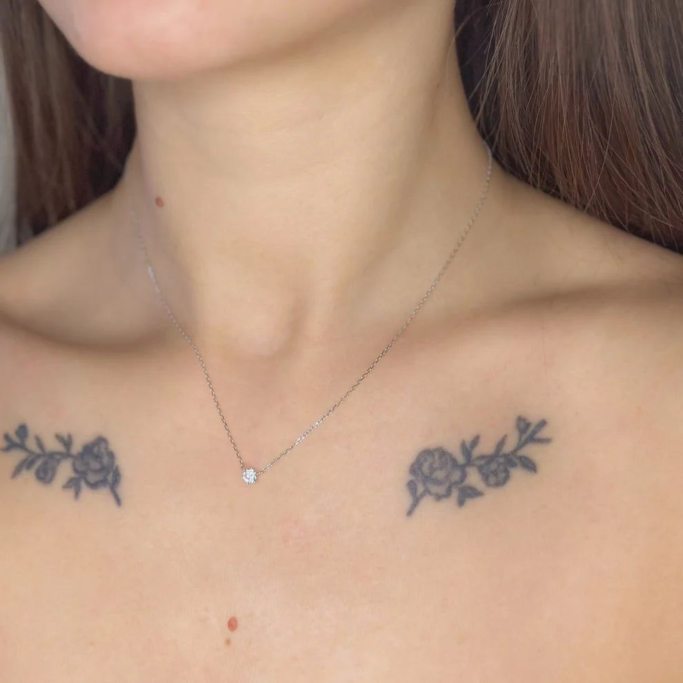 Sterling Silver CZ Pendant Necklace