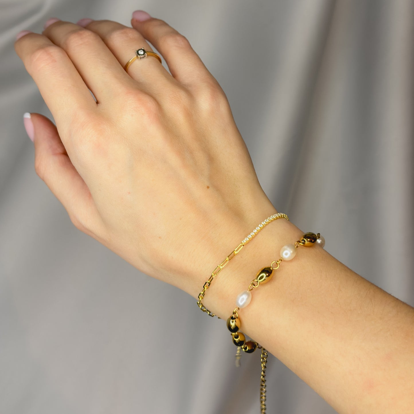 Sterling Silver Tennis & Forzatina Bracelet