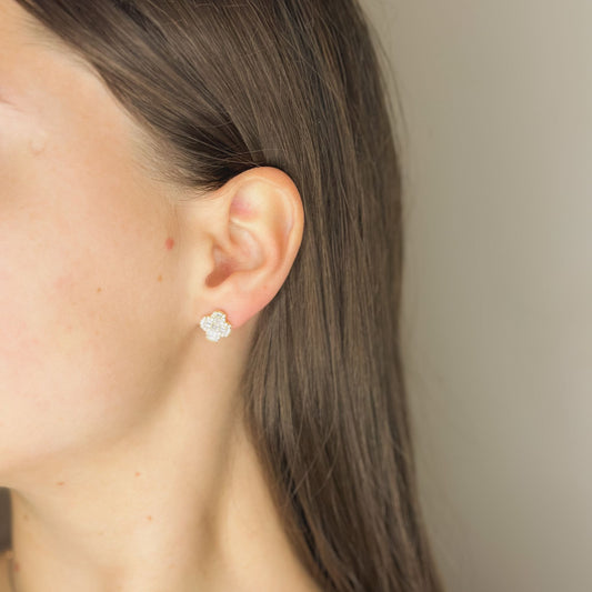 Sterling Silver Clover Studs