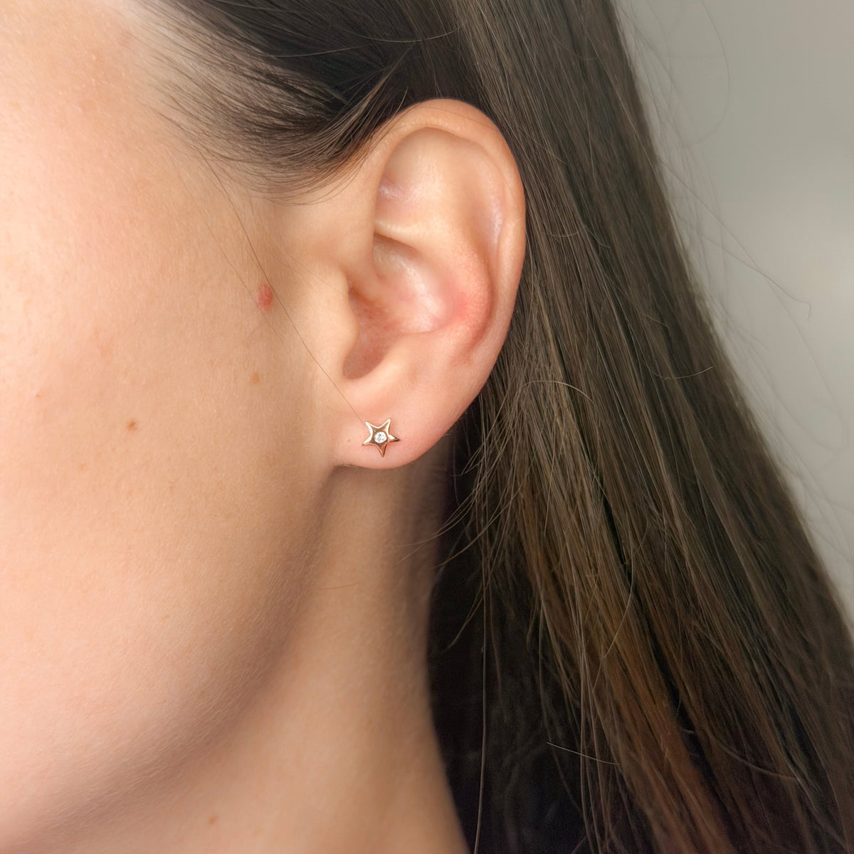 Sterling Silver Star & Huggie Chain Earrings