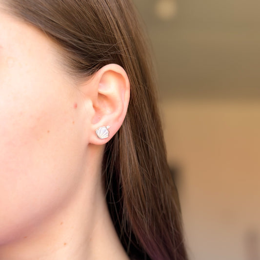Sterling Silver Shell & Star Studs