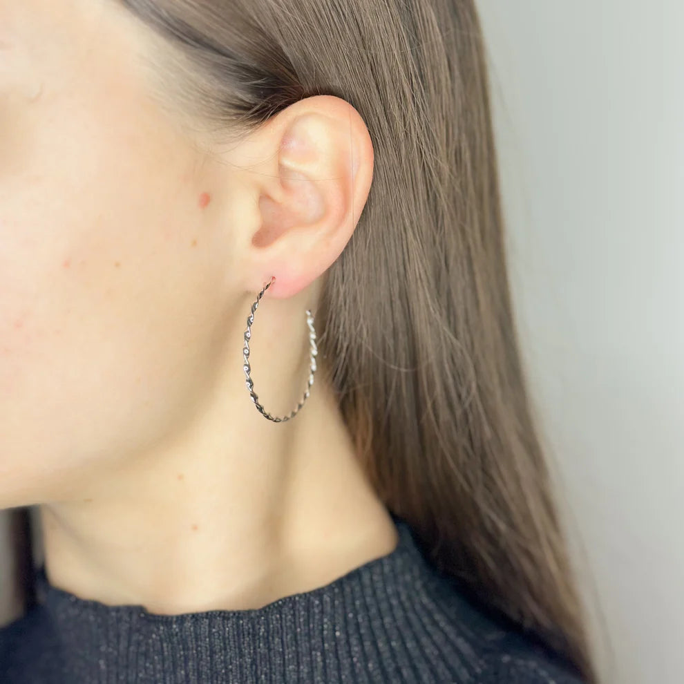 Sterling Silver Twisted Stud Earrings