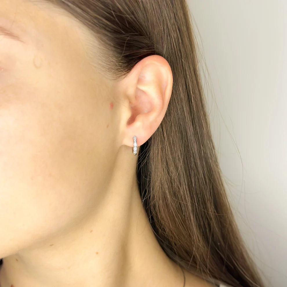 Stainless Steel CZ Hoops