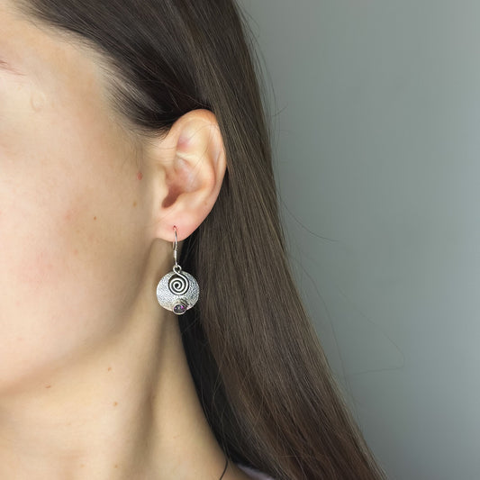 Pendientes de topacio místico en plata de ley