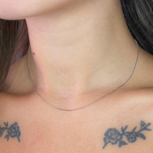 Sterling Silver "Box" Chain Necklace