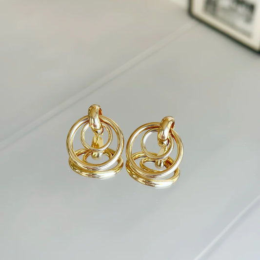 Gold Plated Earrings "Molten Layers"