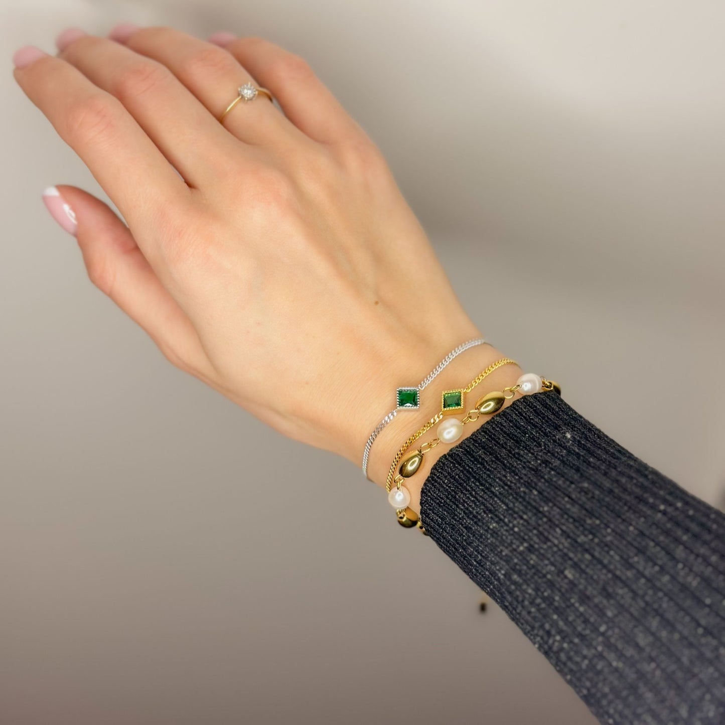 Sterling Silver Emerald CZ Bracelet